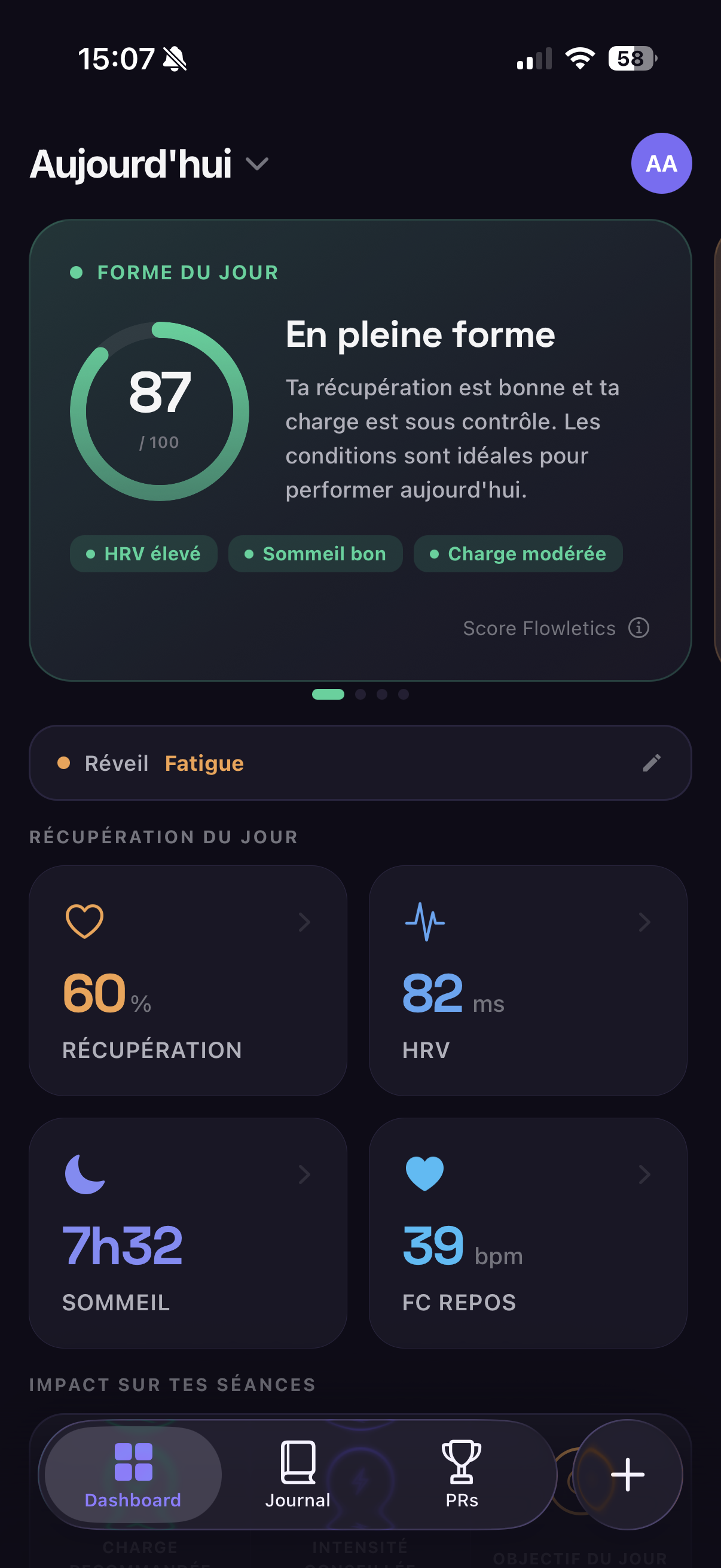 Dashboard Flowletics